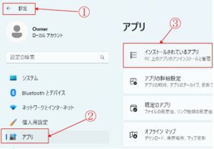 インスト-ルされているアプリ