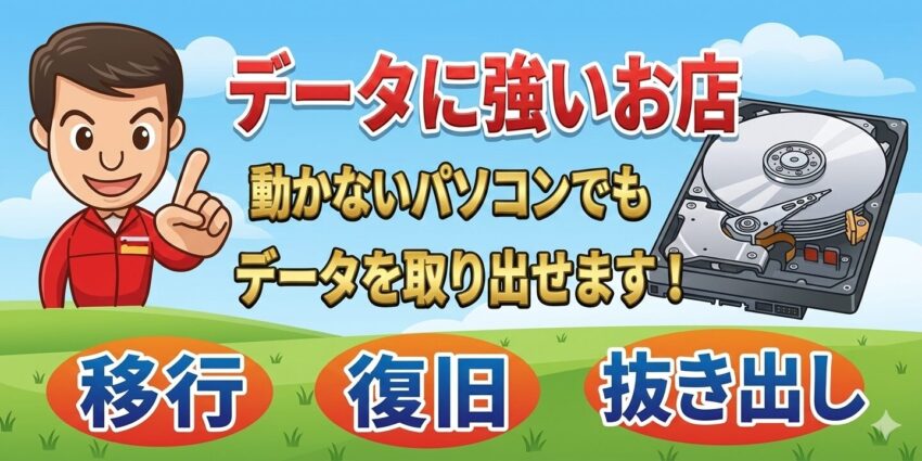 データに強いお店。データ移行・復旧・抜き出し